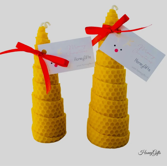 HoneyGifts Kerstboom M 100% bijenwaskaars