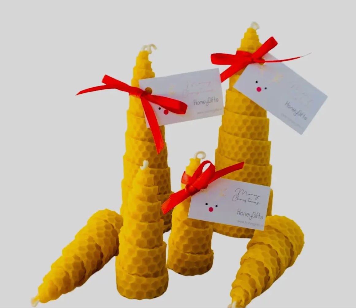 HoneyGifts kerstboom S van 100% bijenwas