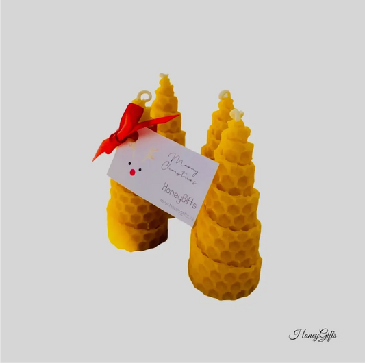 HoneyGifts kerstboom S van 100% bijenwas
