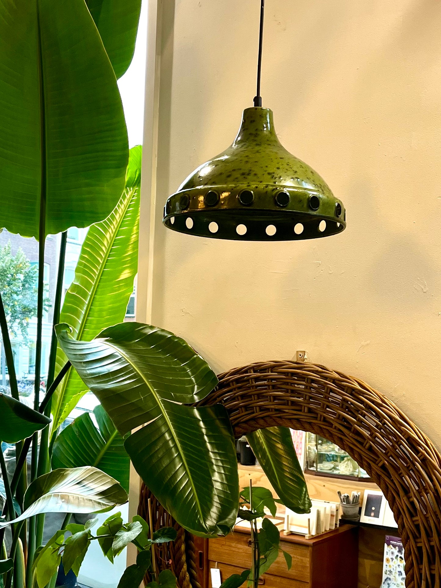 Vintage jaren ‘60 geëmailleerde hanglamp